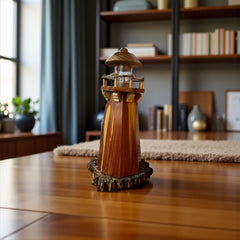 Decorative lighted wooden lighthouse