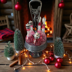 Antique Victorian Cranberry Glass Cruet Set