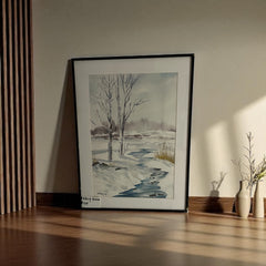 Early Snow Watercolor Painting