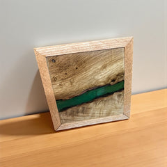 Handmade wood and resin decorative wall hanging