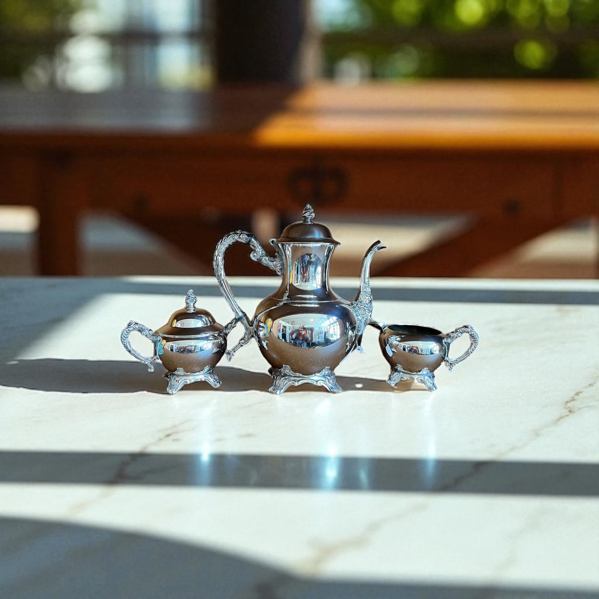Antique silver plated tea set