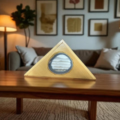 Handmade Triangular Box w/ Inlaid Thunder Egg Stone