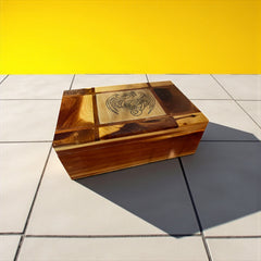 Handcrafted wooden box with Dragon design