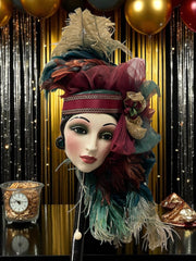 Clay Art flapper mask with music box